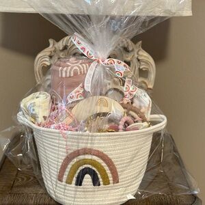 Rainbow Themed Baby Shower Gift Basket